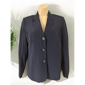 Chadwick's Blazer Jacket Women’s 4 Navy Lined 100% Silk